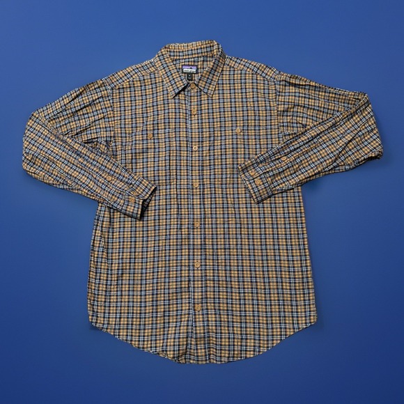 Patagonia Men's 100% Organic Cotton Plaid Long Sleeve Shirt Size Medium - Picture 2 of 5